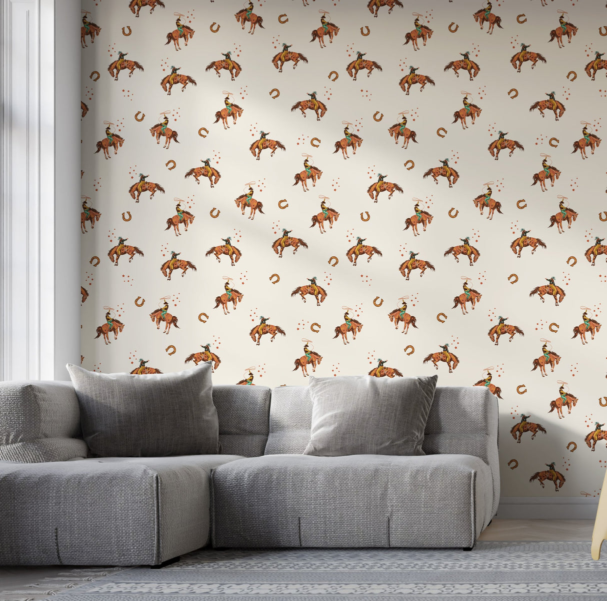 Western Rodeo Wallpaper - Wild West Adventure | Traditional or Peel and Stick Removable