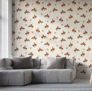 Western Rodeo Wallpaper - Wild West Adventure | Traditional or Peel and Stick Removable