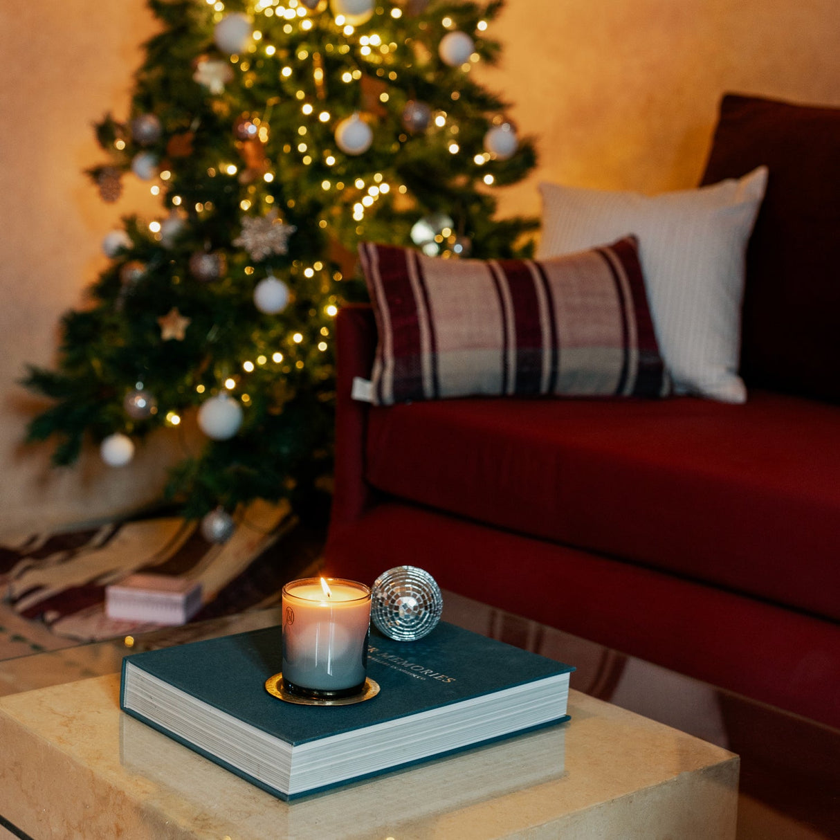 Reversible Woven and Velvet Lumbar Pillow