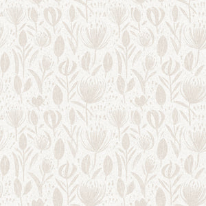 Boho Chic Neutral Floral Wallpaper