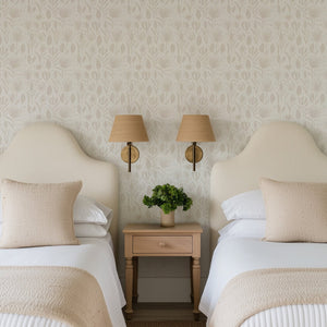 Boho Chic Neutral Floral Wallpaper