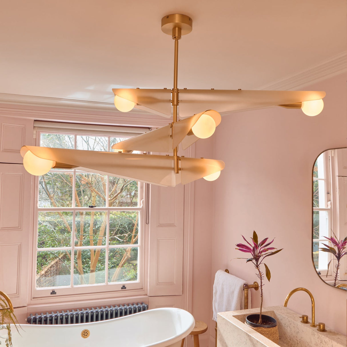 Sycamore Chandelier 3 Tiers in Dusk Pink