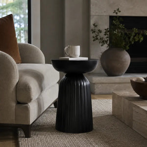 Black Wooden Accent Table