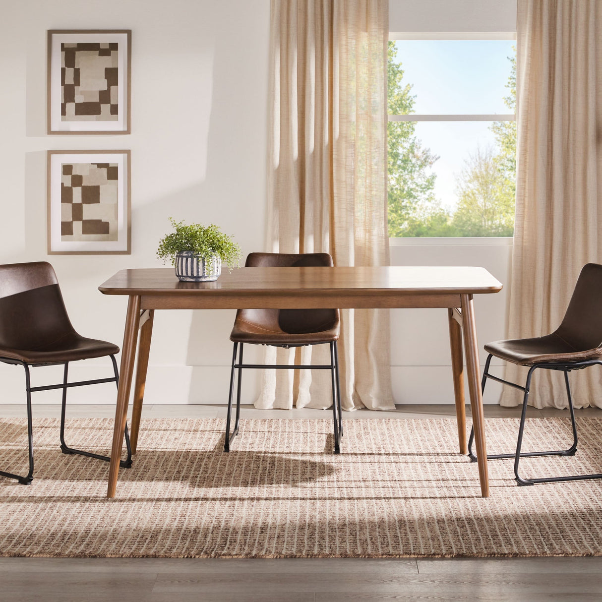 Mid-Century Taberu Modern Wood Dining Table