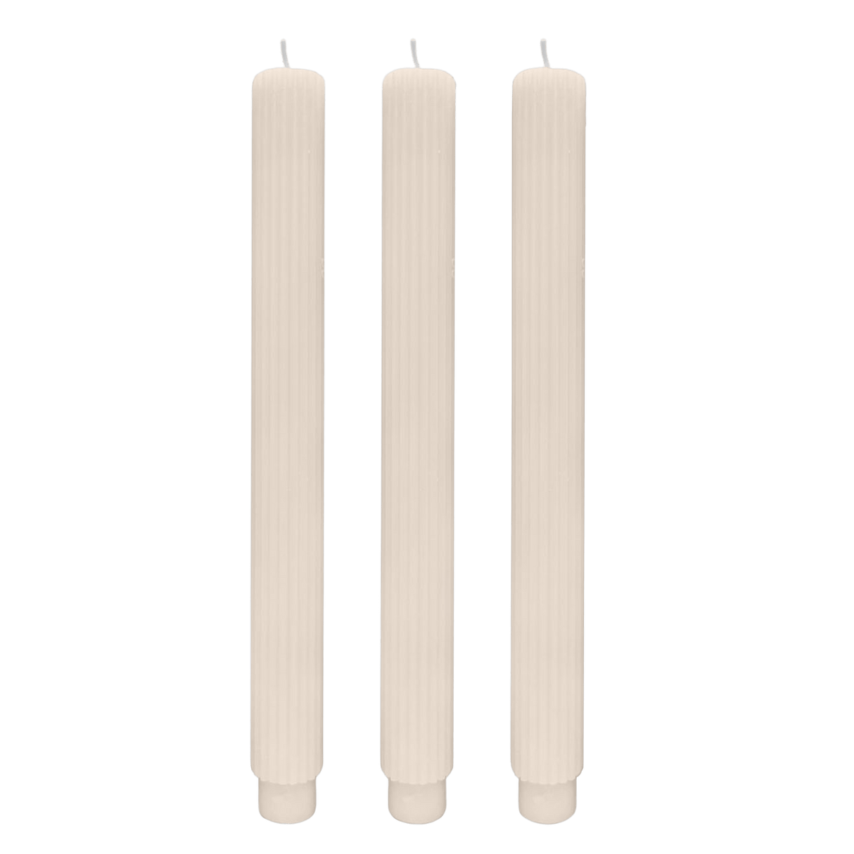 Fluted Taper Candles - Set of 3