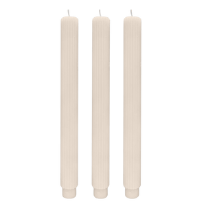 Fluted Taper Candles - Set of 3