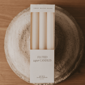 Fluted Taper Candles - Set of 3