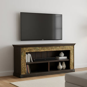 Antique Carved Antique Doorframe Solid Wood Media Console