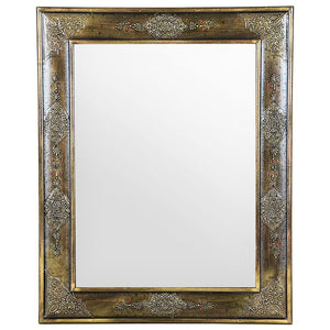 24"x 30" Wooden Mirror With Decorative Hand Paintings
