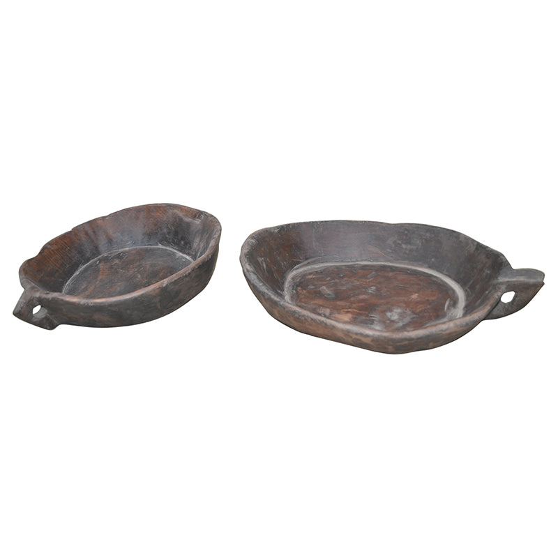Antique Wooden Dough Bowl Rustic Table Decor