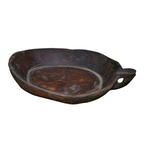 Antique Wooden Dough Bowl Rustic Table Decor