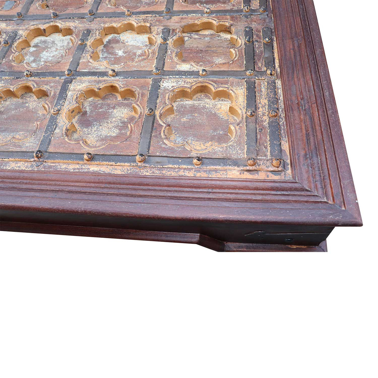 Antique Carved Teak Wood Door Repurposed Rustic Dining Table