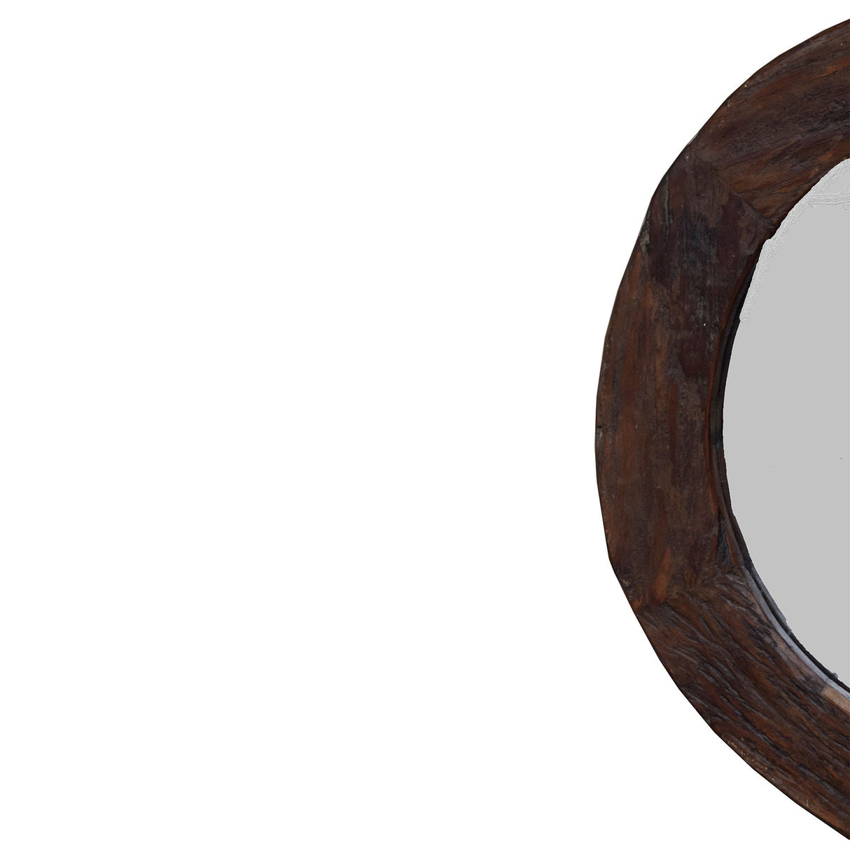 Country Style Vintage Wagon Wheel Upcycled 47" Round Rustic Mirror