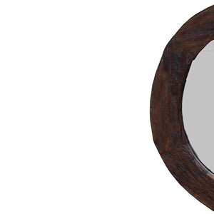 Country Style Vintage Wagon Wheel Upcycled 47" Round Rustic Mirror