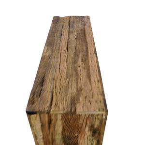 Ranch Style Rustic Aged Rail Road Ties Repurposed Teak Wood Sideboard Cabinet