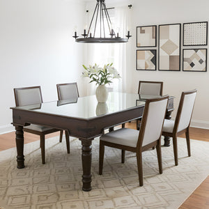 Antique Brass Foil Cladded Door Repurposed Solid Wood 72 in. Long Dining Table