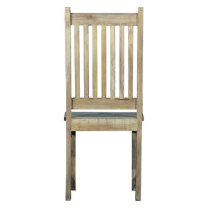 Farmhouse Style Slatted Solid Wood Side Chair