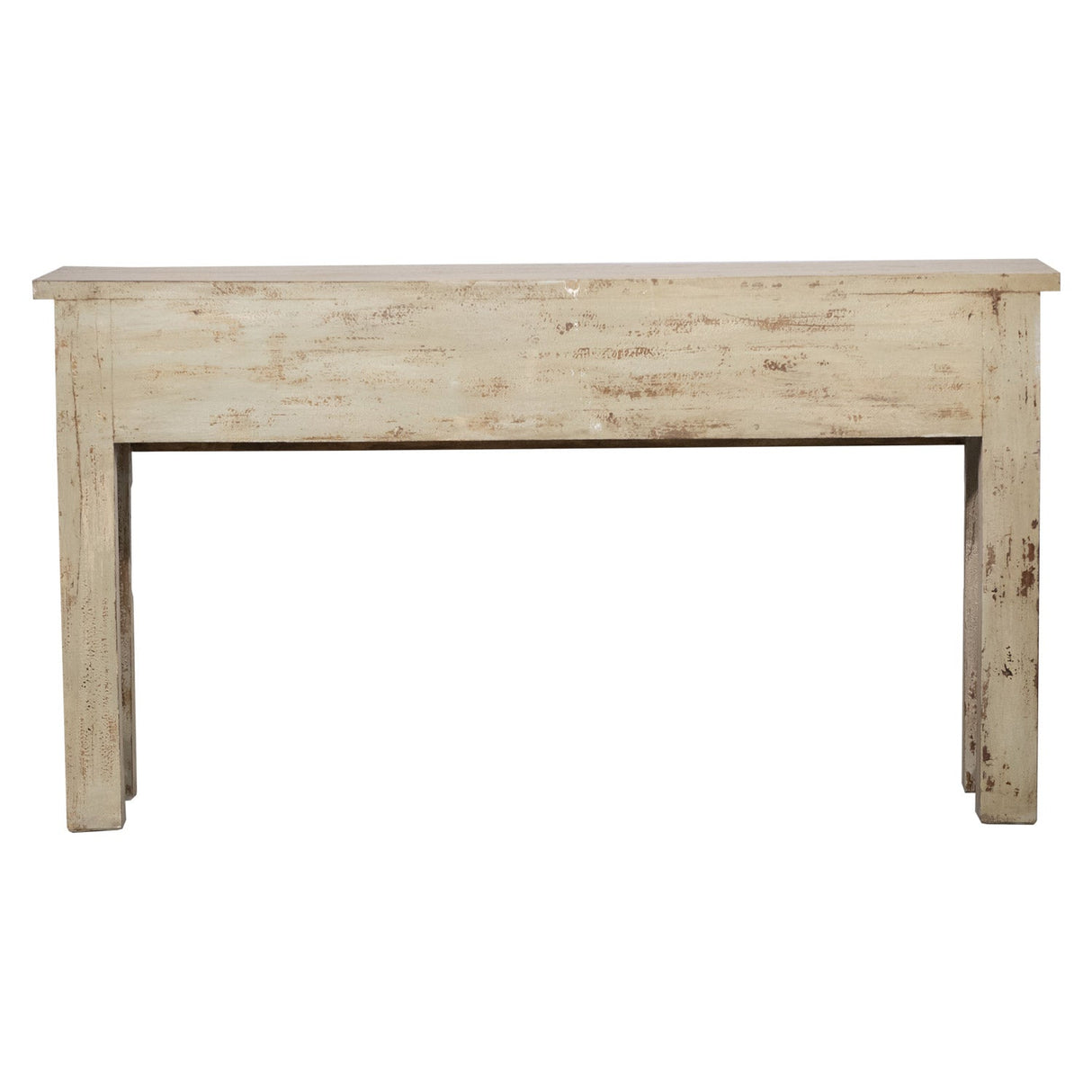 Farmhouse Style Hand Carved Solid Wood Spindles Distressed Sofa Table