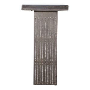 Modern Ash Gray Rib Carved Solid Wood 54" Long Console