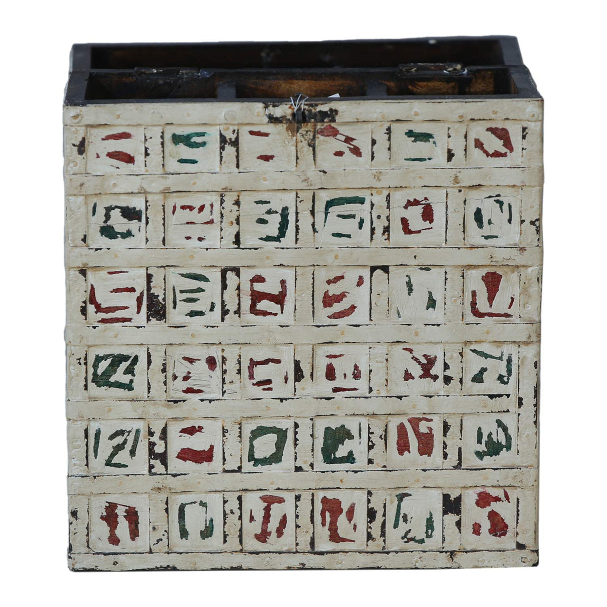 Distressed White Finish Solid Wood Wine Bottle Gift Box