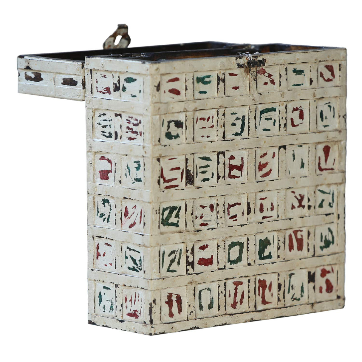 Distressed White Finish Solid Wood Wine Bottle Gift Box