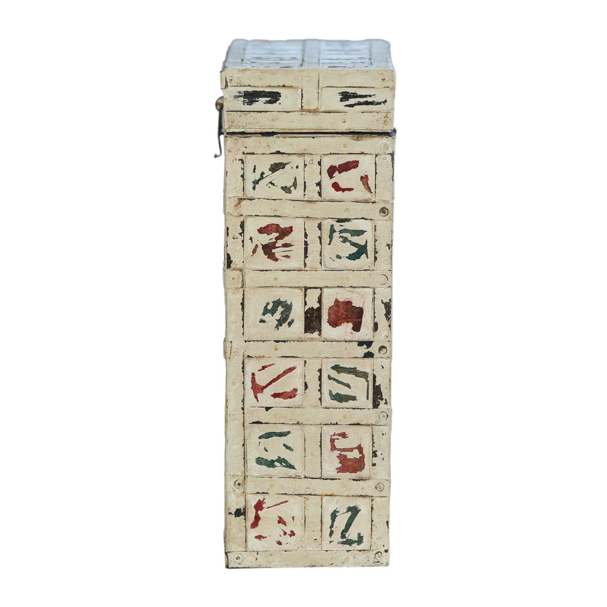 Distressed White Finish Solid Wood Wine Bottle Gift Box