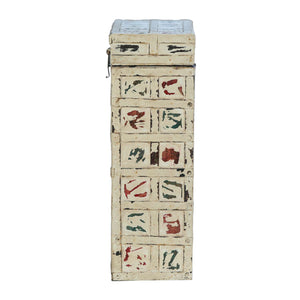 Distressed White Finish Solid Wood Wine Bottle Gift Box