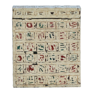 Distressed White Finish Solid Wood Wine Bottle Gift Box