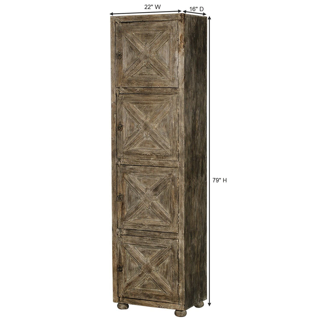 Farmhouse Style Solid Wood 79" Tall Linen Closet