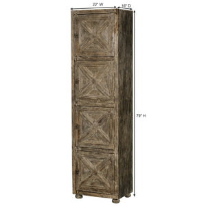 Farmhouse Style Solid Wood 79" Tall Linen Closet