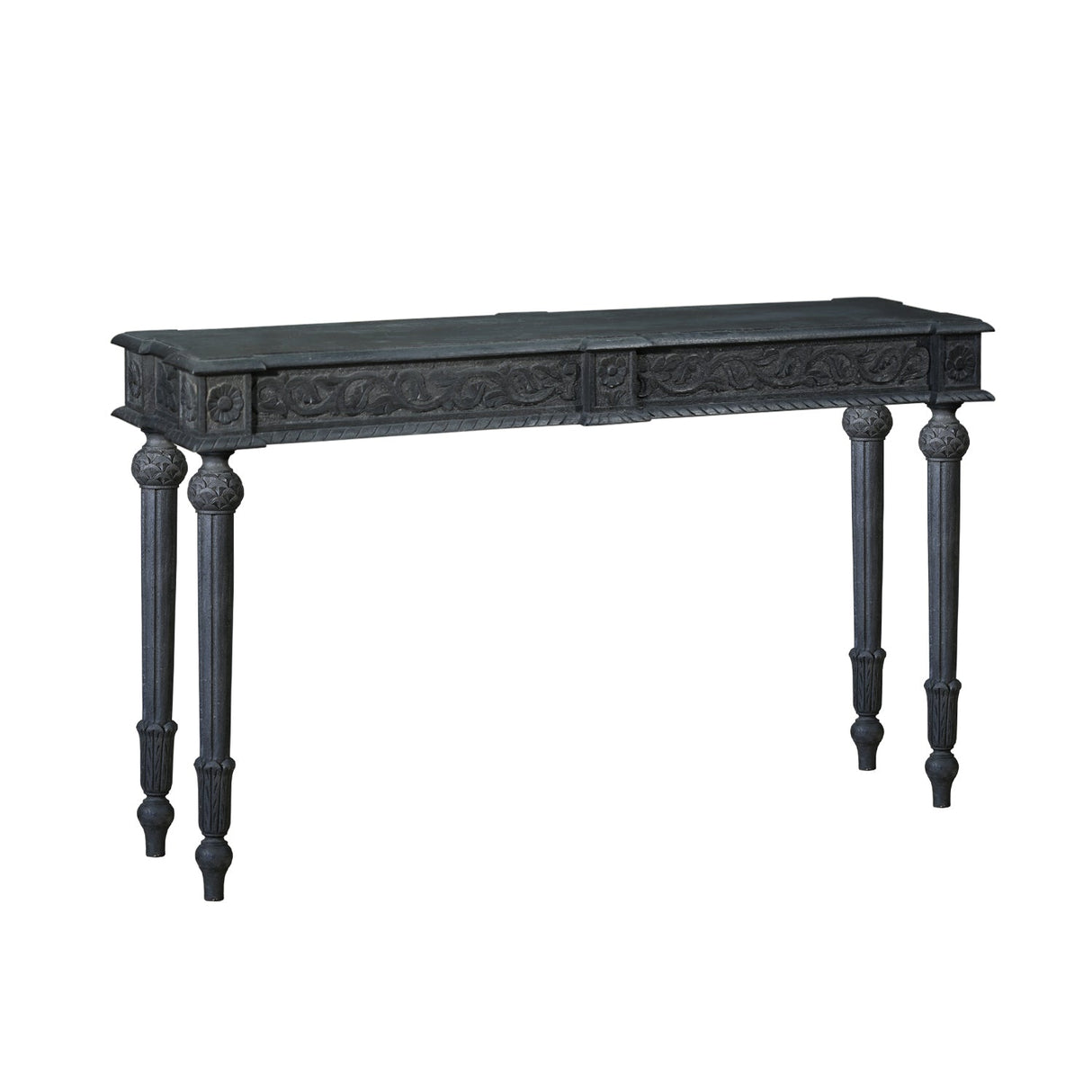 Elegant Victorian Style Hand Carved 12" Deep Solid Wood Console