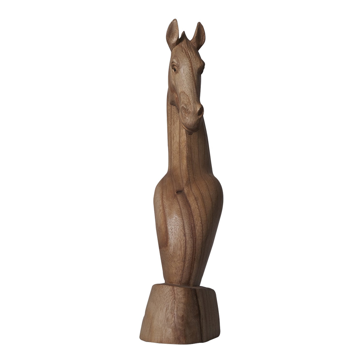 Hand Carved Wooden Horse Bust Statue