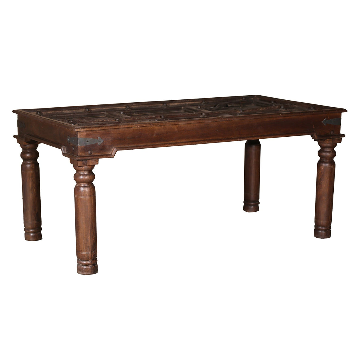 1900s Antique Door 6- Seater Solid Wood Dining Table