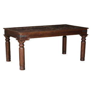 1900s Antique Door 6- Seater Solid Wood Dining Table