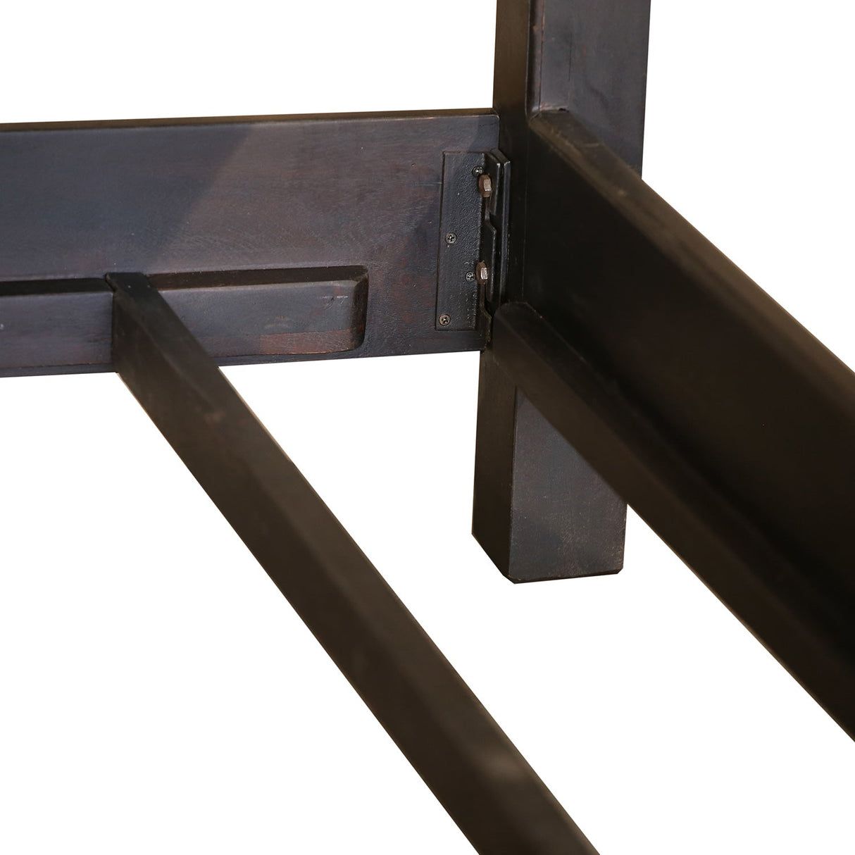 Modern Solid Wood Panel Dark Walnut Finish King Bed With Nightstands