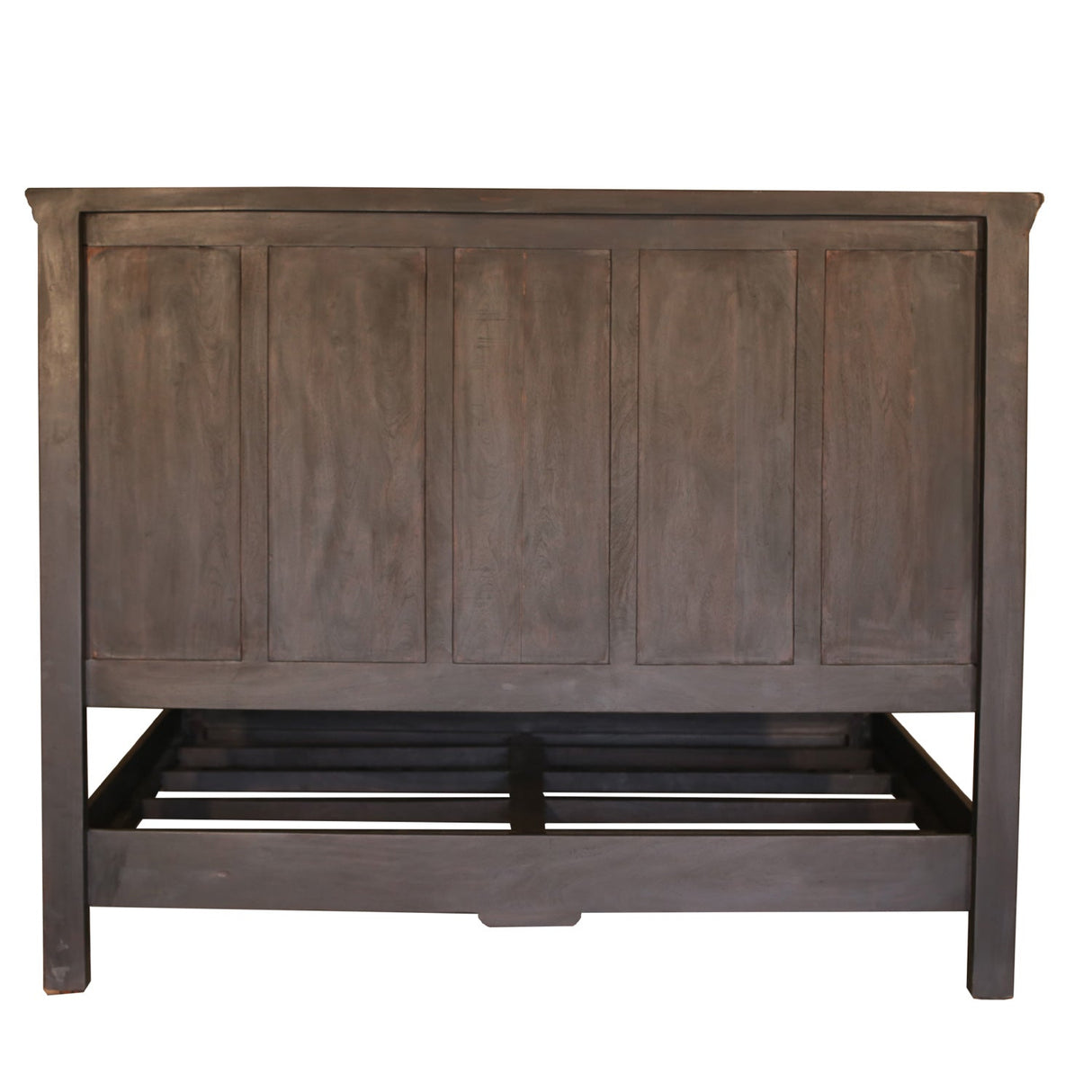 Modern Solid Wood Panel Dark Walnut Finish King Bed With Nightstands