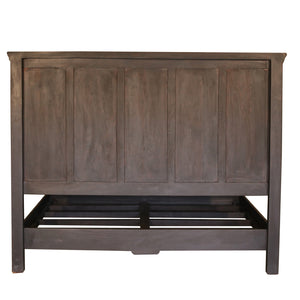 Modern Solid Wood Panel Dark Walnut Finish King Bed With Nightstands
