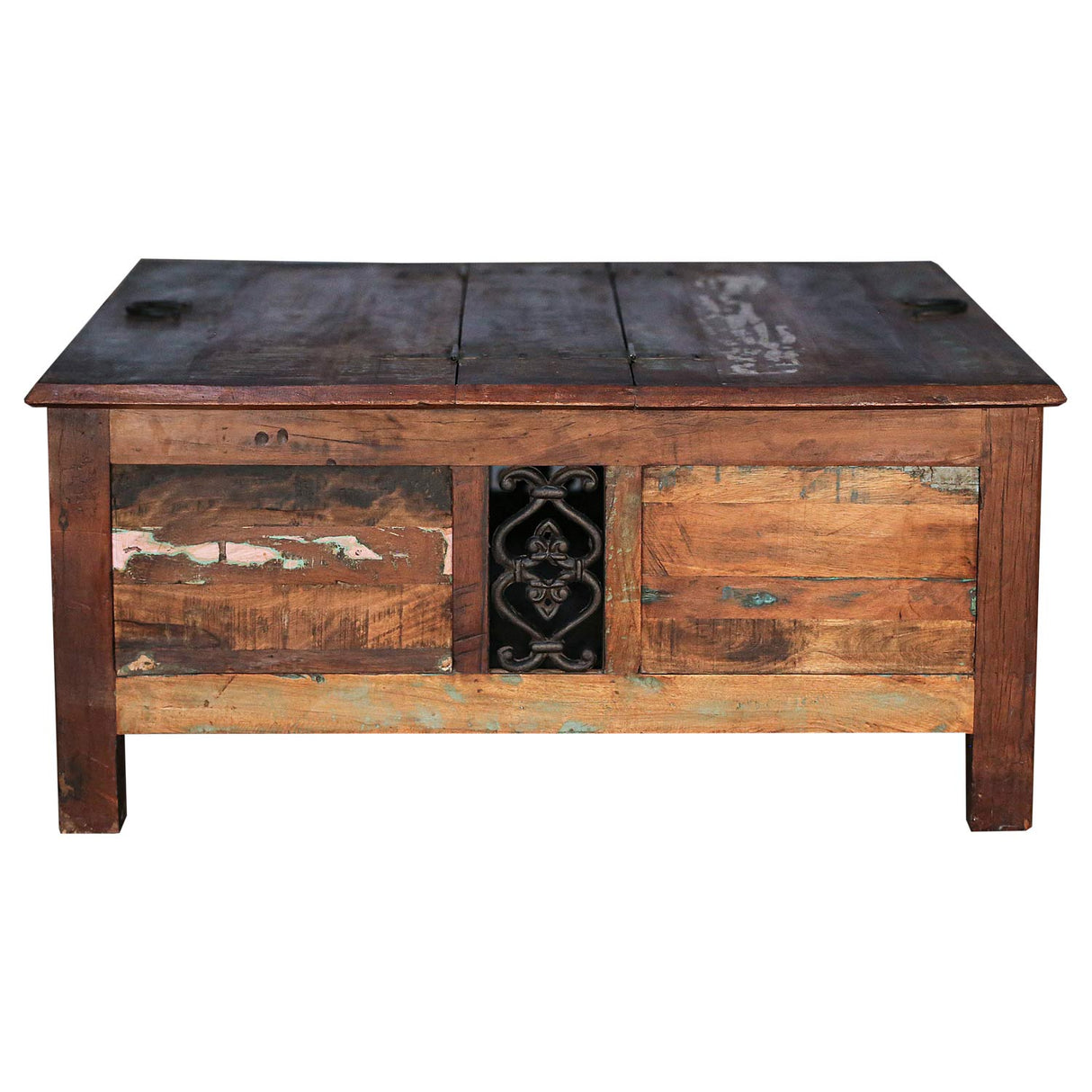 Reclaimed Wood Storage Trunk 40" Square Coffee Table