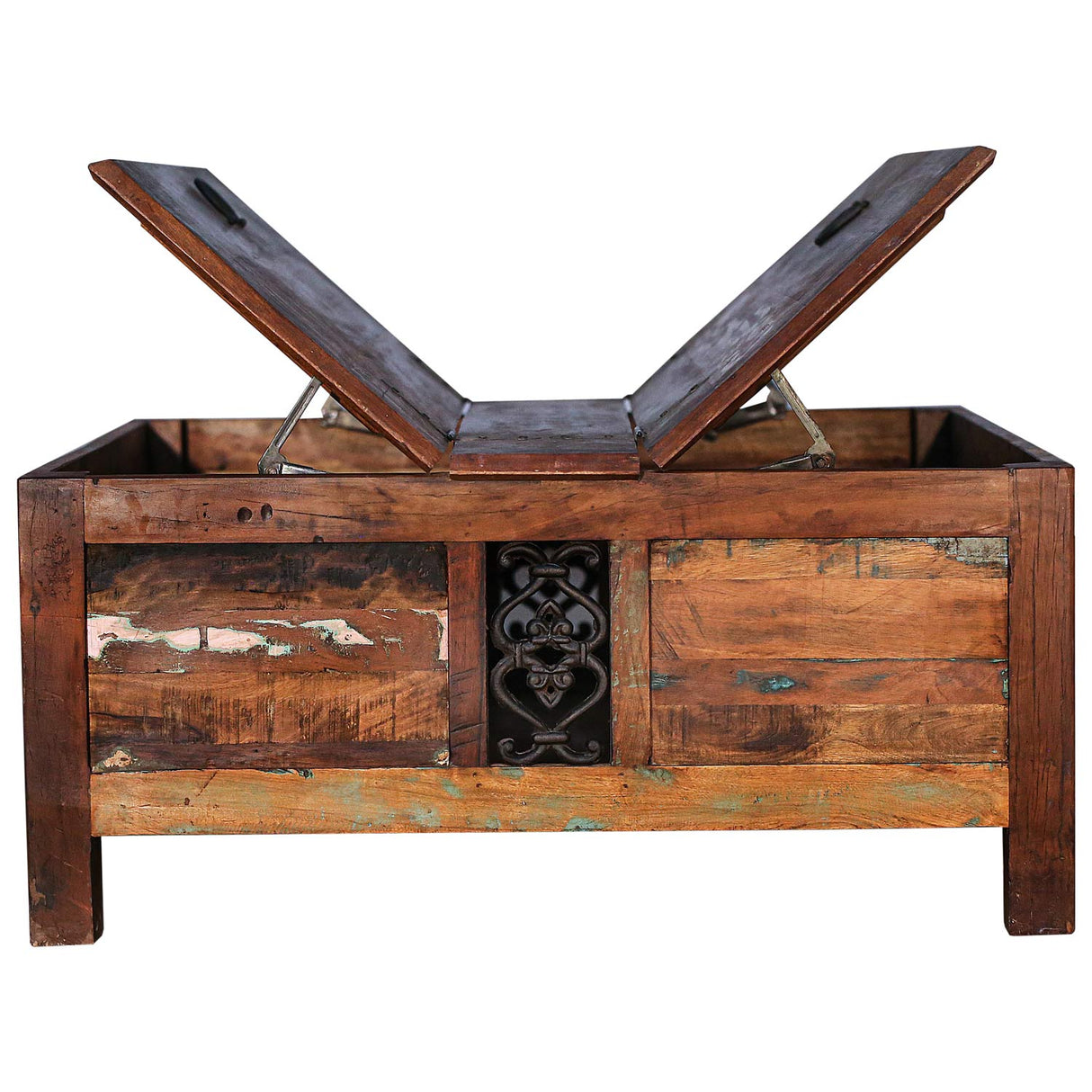 Reclaimed Wood Storage Trunk 40" Square Coffee Table