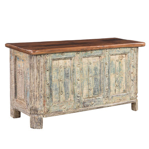 Antique Door Repurposed 47" Wide Rustic Bed End Chest