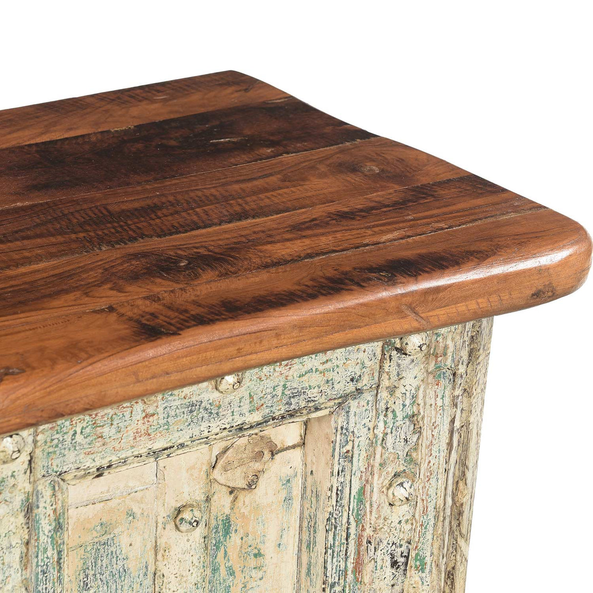 Antique Door Repurposed 47" Wide Rustic Bed End Chest