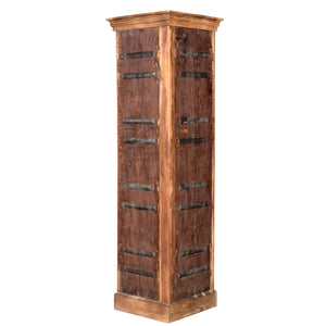 1900s Teak Wood Door Repurposed Eclectic Corner Display Unit