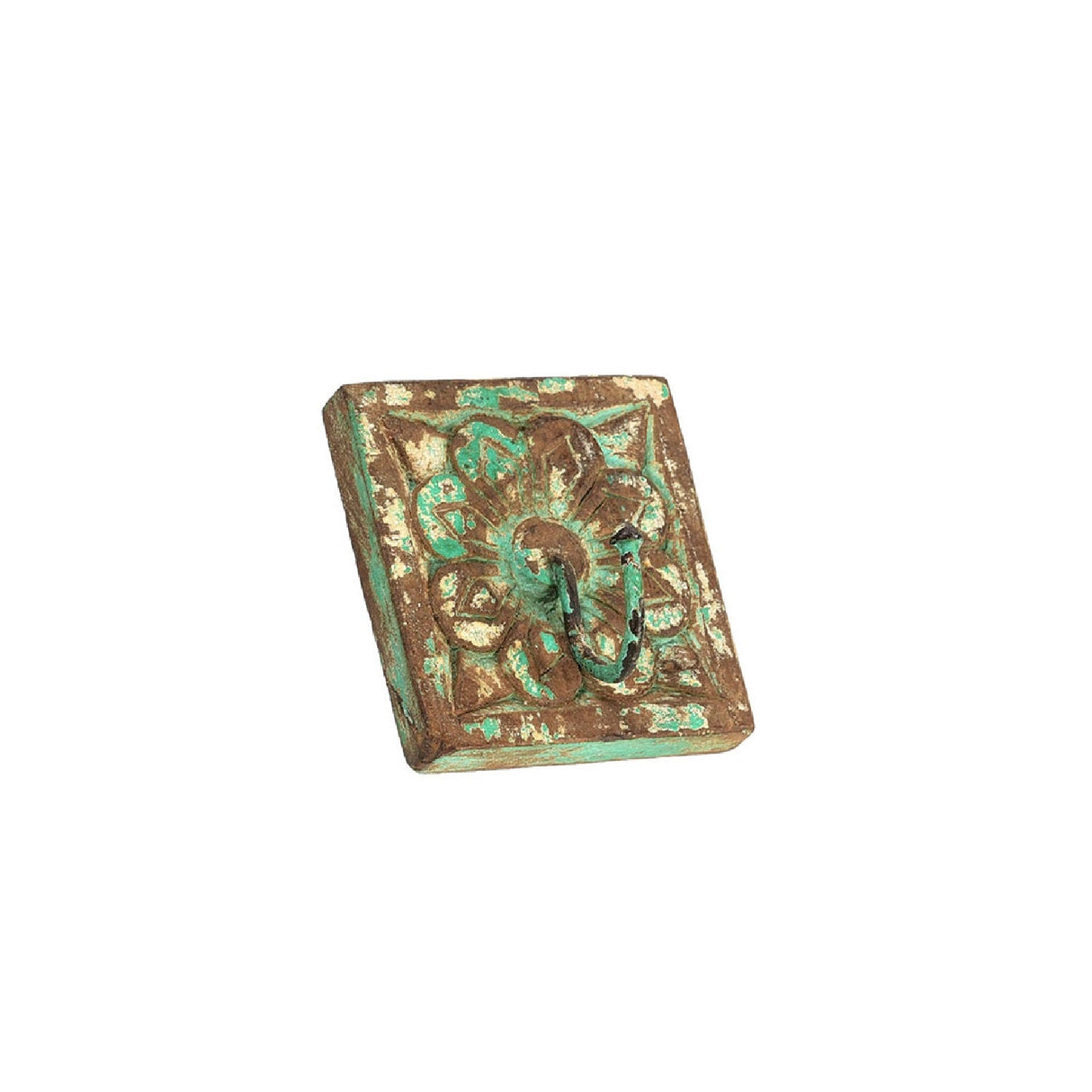 Farmhouse Style Carved Wooden Tile Wall Hook