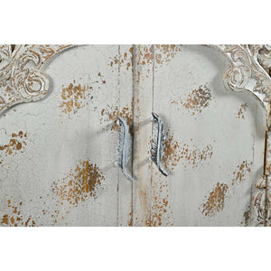 French Style Carved Doors 80 Inches Large Hand Painted White Sideboard Cabinet