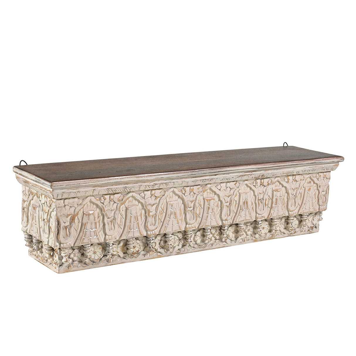 Farmhouse Style Hand Carved 36 in. Long Fireplace Mantel / Wall Shelf