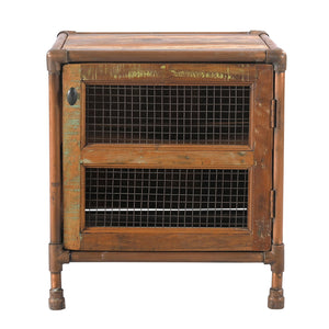 Farmhouse Style Reclaimed Wood 22 in. Wide Nightstand With Copper Pipe Frame