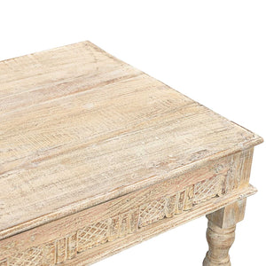 Farmhouse Style 71 in. Long Solid Wood Coffee Table In Distressed White Finish
