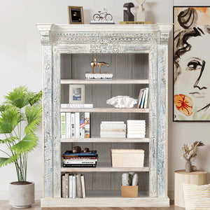 Ranch Style Antique Door Frame With Corbel Repurposed Solid Wood Bookcase