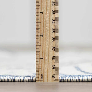 Thebarton Coastal Blue Palm Area Rug