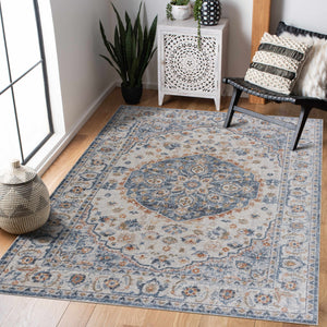 Hiti Cream&Blue Washable Rug - Clearance